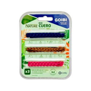 GOIBI Pulsera de citronella Nature ECO Cuero X3
