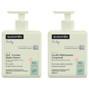 Suavinex Pack Gel-Champú y Loción Hidratante 500 mL: Higiene Suave y Cuidado Corporal Infantil