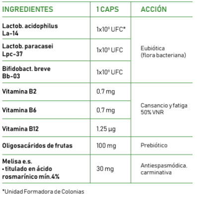 MásFlora Fermentos Ingredientes