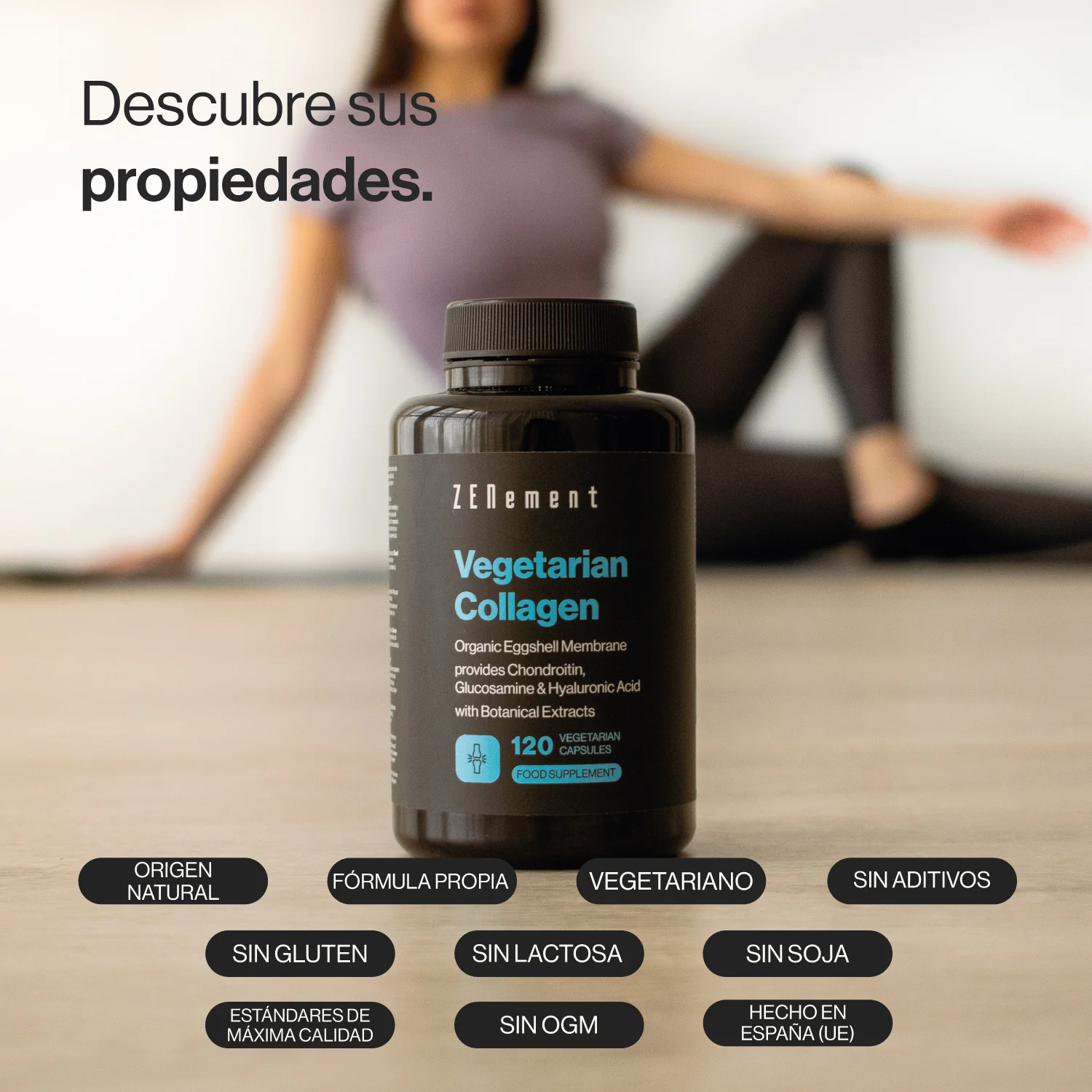 ZENement Colágeno Vegetariano con Membrana de Huevo Ecológica 120 Cápsulas vegetarianas - Imagen 2