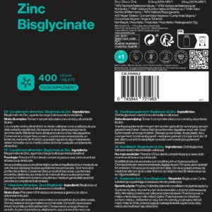 ZENement Zinc Bisglicinato 25 mg 400 Comprimidos - Imagen 5