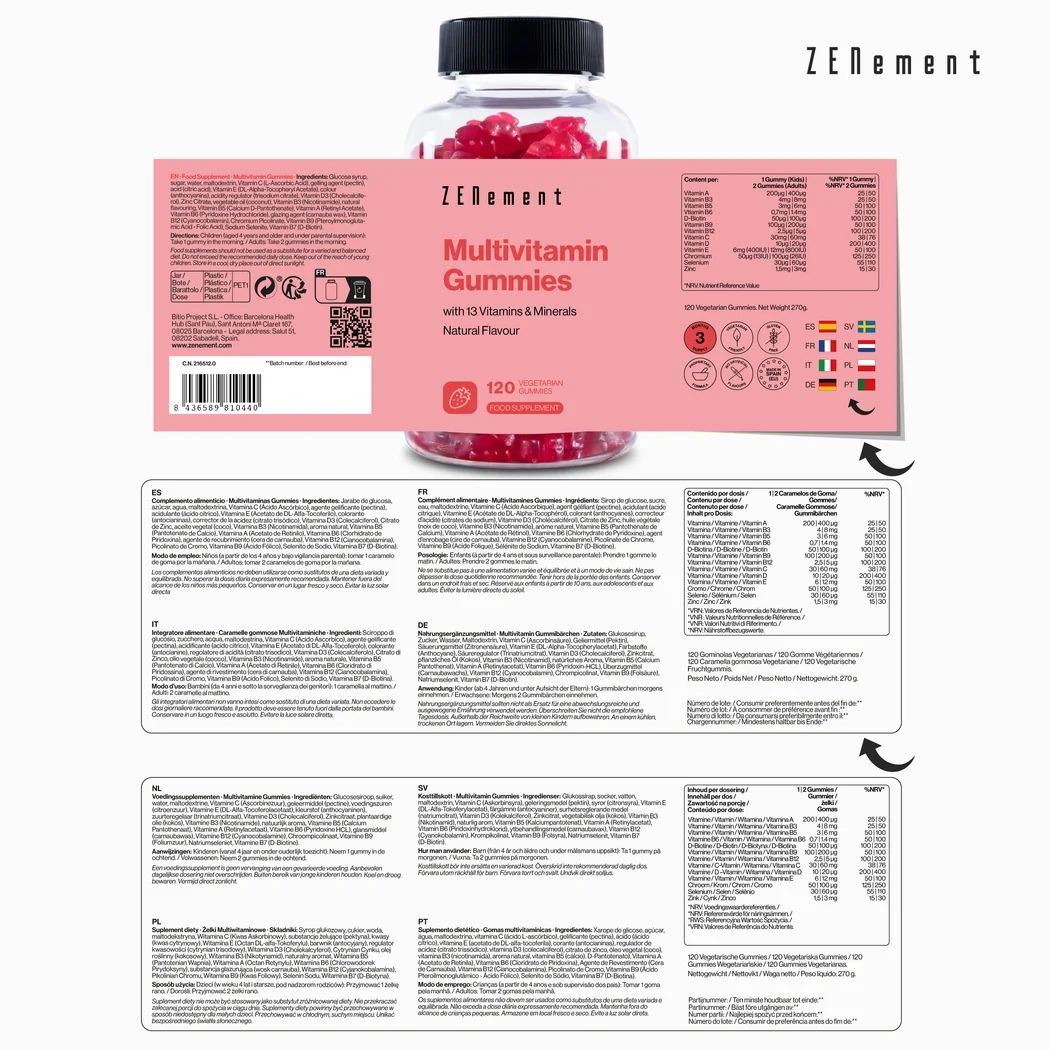 ZENement Multivitaminas Gummies 120 gominolas vegetarianas - Imagen 5