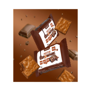 Protein Brownie 43 g Quamtrax es proteico alto en proteínas, rico en fibra y bajo en azúcares, ideal como snack saludable o para después del entrenamiento.