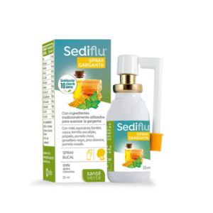 Compra Sediflu Spray Garganta 15 ml. Spray con miel, própolis y plantas que calma la garganta irritada y ayuda a proteger las vías respiratorias.