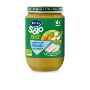 Hero Solo Bio Zanahoria, Guisantes y Merluza Tarro 190g