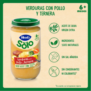 Alternative view of Hero Solo Verduritas con Pollo y Ternera Tarro 235tg
