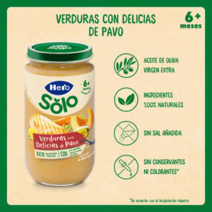 Alternative view of Hero Solo Verduritas con Delicias de Pavo Tarro 235g