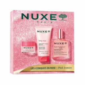 Cofre Nuxe Los Icónicos en Rosa: Rutina floral delicada para cuerpo, manos y labios